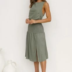 Joanne Midi Dress OLIVE 19 Joanne Midi Dress OLIVE -Heschung shop L4A4729 92191.1643260730