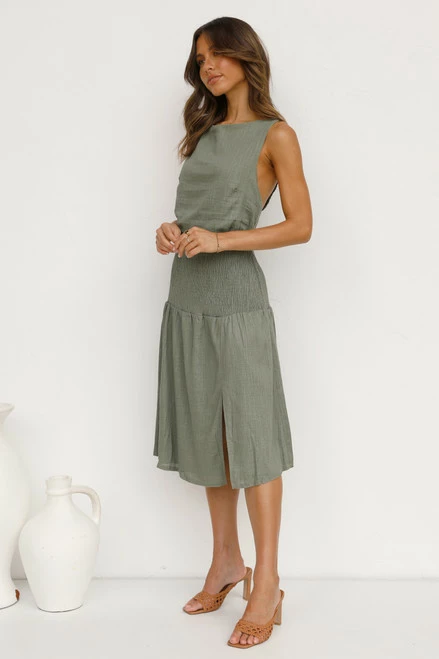 Joanne Midi Dress OLIVE 9 Joanne Midi Dress OLIVE - Image 7