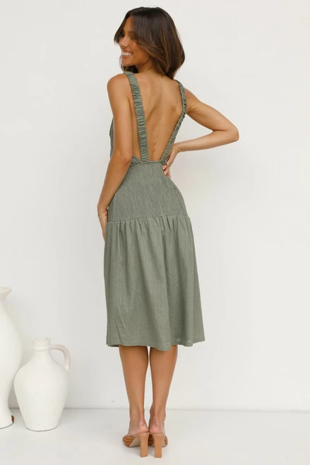 Joanne Midi Dress OLIVE 8 Joanne Midi Dress OLIVE - Image 6
