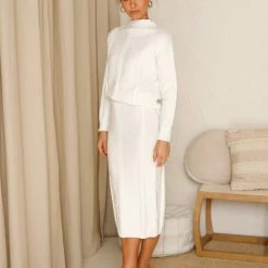 Laurel Knit Skirt WHITE -Heschung shop L4A7752 54598.1590627052
