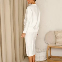 Laurel Knit Skirt WHITE -Heschung shop L4A7755 17688.1590648561
