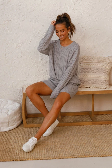 Logan Knit Shorts GREY 6 Logan Knit Shorts GREY - Image 4