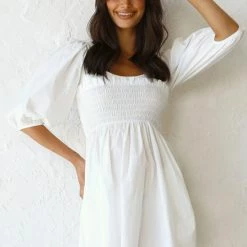 Abbey Mini Dress WHITE -Heschung shop L4A9419 1 64515.1632722683