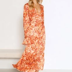 Tiarna Dress ORANGE FLORAL -Heschung shop L8A1404 43663.1655695624