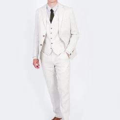 HANSEN GARMENTS ALEX | Formal Suit Trousers | Ecru -Heschung shop alex formal suit trousers ecru i 270 836990