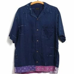 KAPITAL ALOHA SHIRT REMAKE | French Cloth Linen Bandana | Indigo