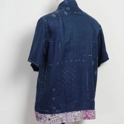 KAPITAL ALOHA SHIRT REMAKE | French Cloth Linen Bandana | Indigo 8 KAPITAL ALOHA SHIRT REMAKE | French Cloth Linen Bandana | Indigo -Heschung shop aloha shirt remake french cloth linen bandana indigo kapital 903667