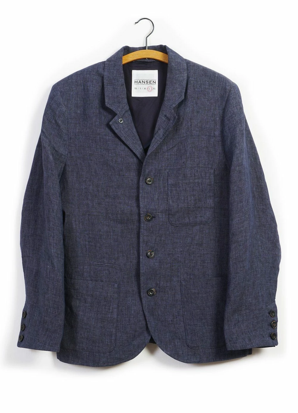 HANSEN GARMENTS ANKER | Casual Four Button Blazer | Blue Delave 3 HANSEN GARMENTS ANKER | Casual Four Button Blazer | Blue Delave