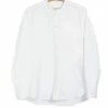 HANSEN GARMENTS ANTE | Collarless Shirt | White 1 HANSEN GARMENTS ANTE | Collarless Shirt | White -Heschung shop ante collarless shirt white hansen garments 478856
