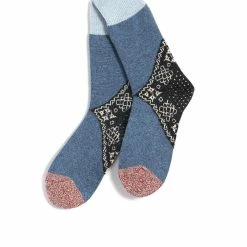 KAPITAL BANDANA | 96 Wool Heel Socks | Black