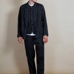 HANSEN GARMENTS BEN | Crew Neck Waistcoat | Black Hemp 11 HANSEN GARMENTS BEN | Crew Neck Waistcoat | Black Hemp -Heschung shop ben crew neck waistcoat black hemp hansen garments 859694