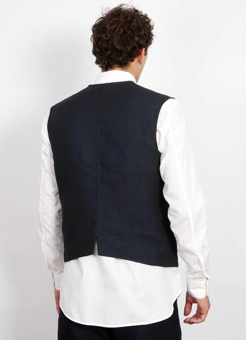 HANSEN GARMENTS BEN | Crewneck Waistcoat | 3-Tone Blue 6 HANSEN GARMENTS BEN | Crewneck Waistcoat | 3-Tone Blue - Image 4