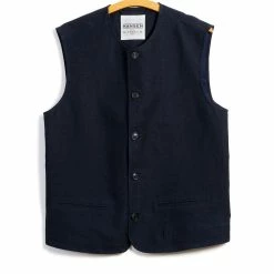HANSEN GARMENTS BEN | Crewneck Waistcoat | 3-Tone Blue