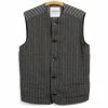 HANSEN GARMENTS BEN | Crewneck Waistcoat | Taupe Stripes 1 HANSEN GARMENTS BEN | Crewneck Waistcoat | Taupe Stripes -Heschung shop ben crewneck waistcoat taupe stripes 597592