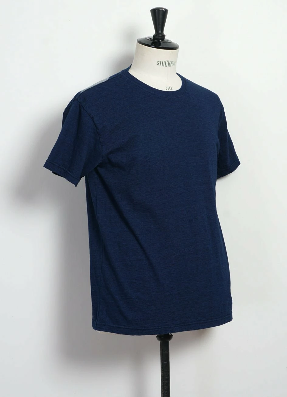 KAPITAL BLUE HANDS | IDG Jersey Crew T | Indigo 6 KAPITAL BLUE HANDS | IDG Jersey Crew T | Indigo - Image 4