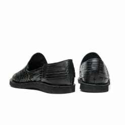 Chamula Cancun Leather Huarache | Slip On Vegetable Tanned Sandals | Black 10 Chamula Cancun Leather Huarache | Slip On Vegetable Tanned Sandals | Black -Heschung shop cancun leather huarache slip on vegetable tanned sandals black chamula 781108