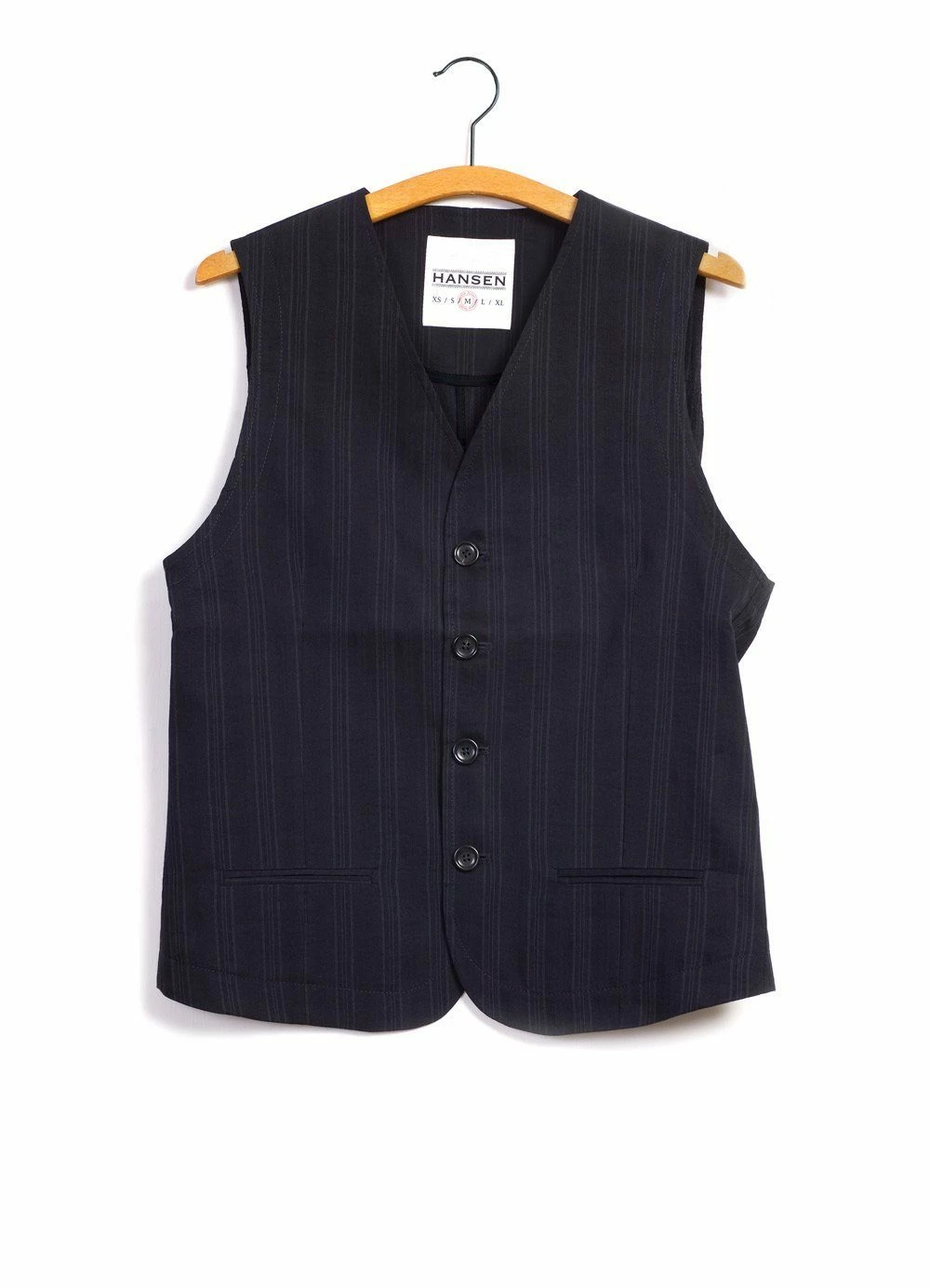 HANSEN GARMENTS DANIEL | 4-Button Waistcoat | Black Stripe 3 HANSEN GARMENTS DANIEL | 4-Button Waistcoat | Black Stripe