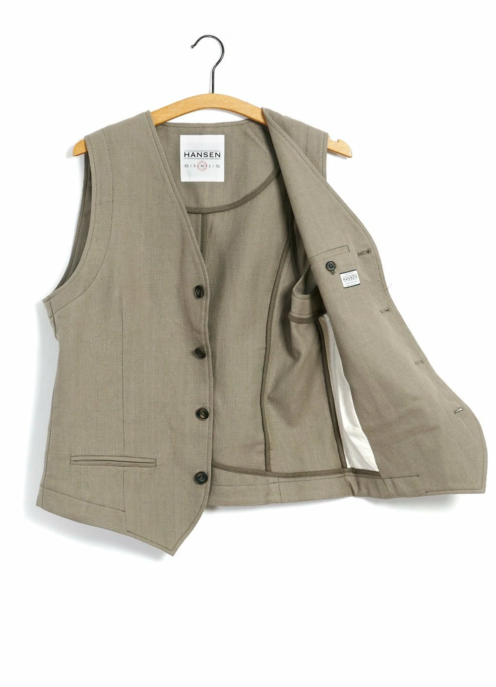 HANSEN GARMENTS DANIEL | Classic Waistcoat | Bay Leaf 7 HANSEN GARMENTS DANIEL | Classic Waistcoat | Bay Leaf - Image 5