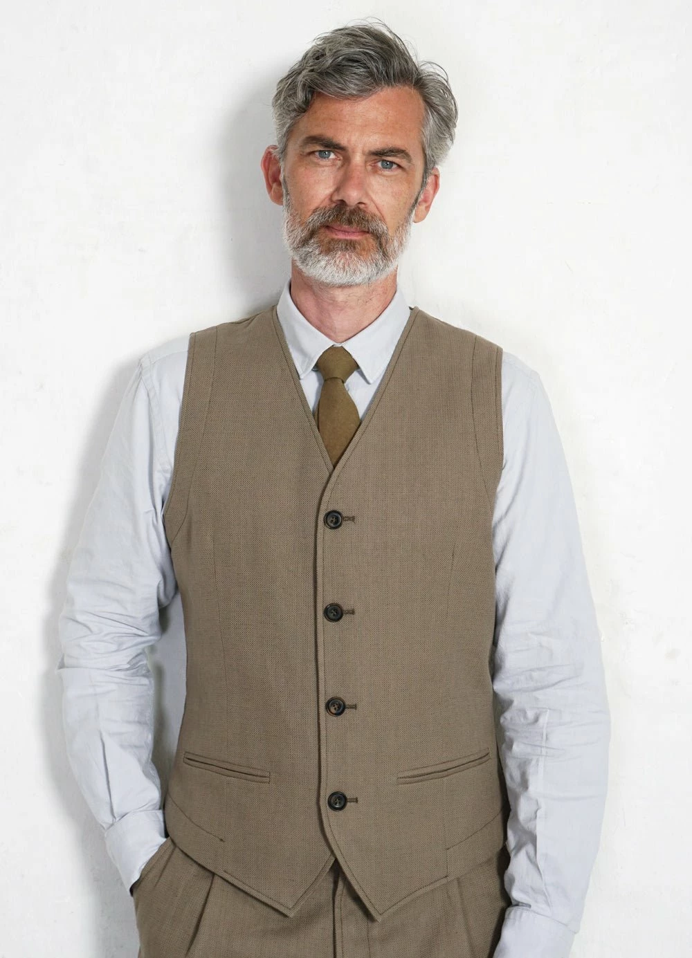 HANSEN GARMENTS DANIEL | Classic Waistcoat | Bay Leaf 4 HANSEN GARMENTS DANIEL | Classic Waistcoat | Bay Leaf - Image 2
