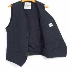 HANSEN GARMENTS DANIEL | Classic Waistcoat | Brushed Blue -Heschung shop daniel classic waistcoat brushed blue hansen garments 337374