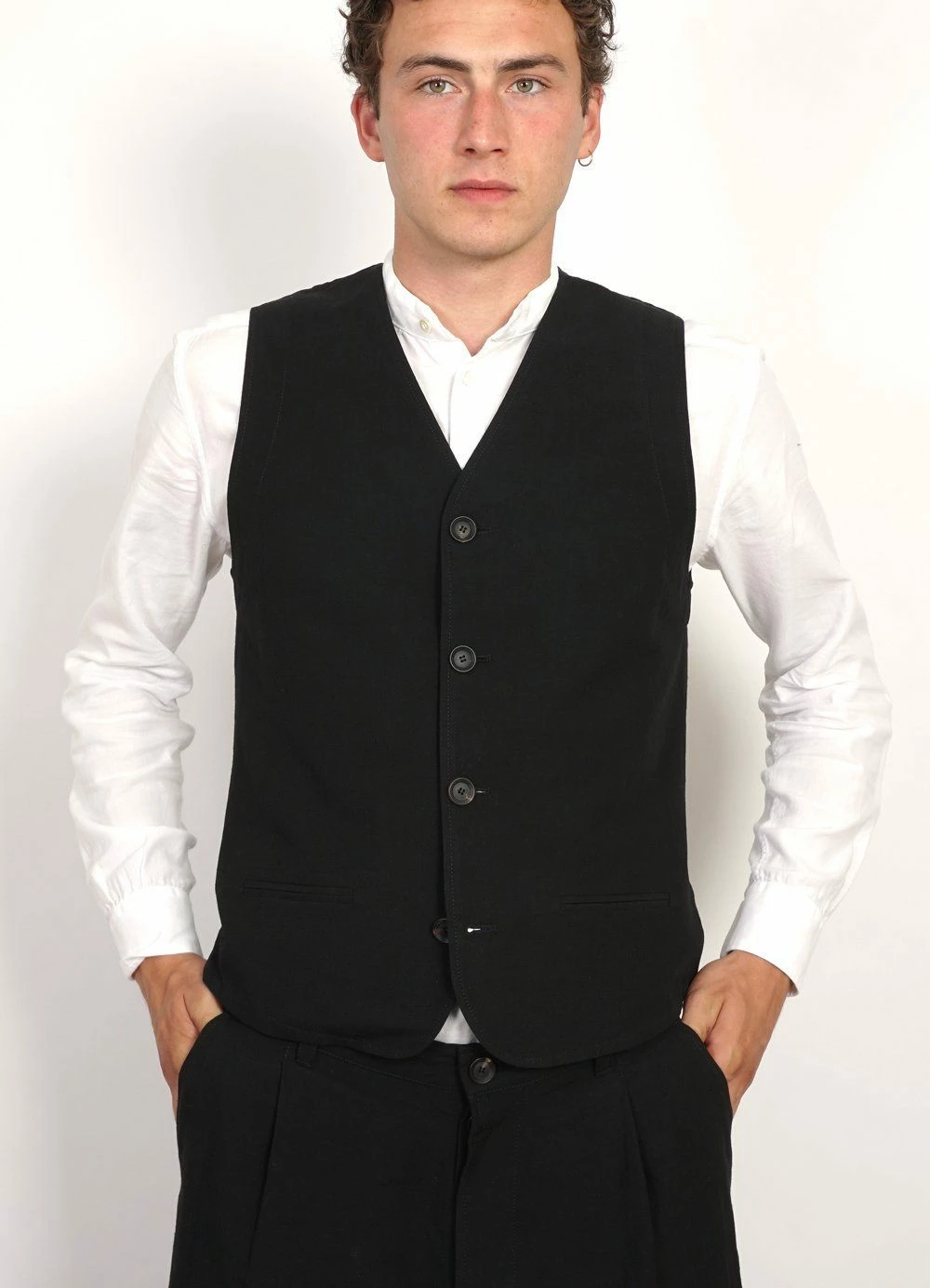 HANSEN GARMENTS DANIEL | Four Button Waistcoat | Black 4 HANSEN GARMENTS DANIEL | Four Button Waistcoat | Black - Image 2