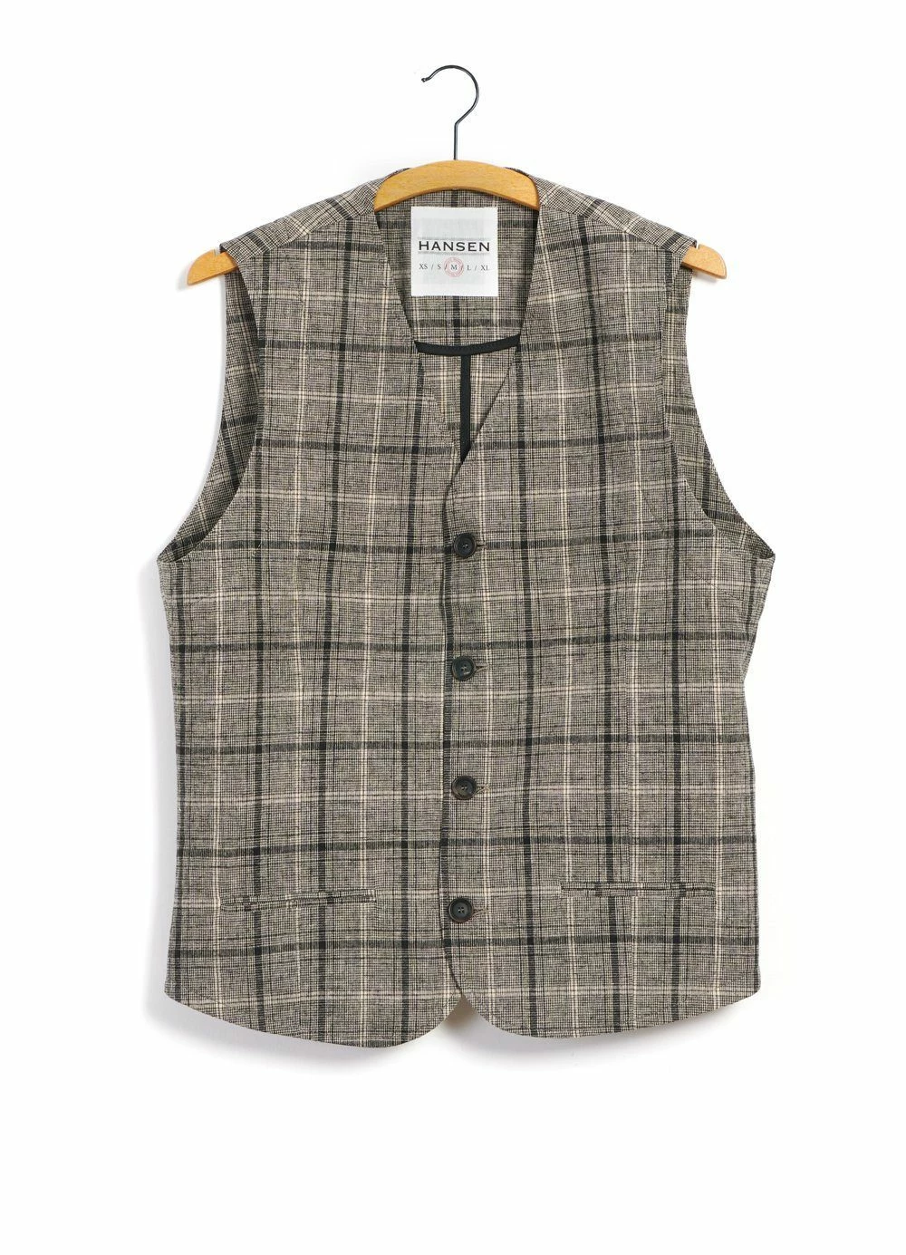 HANSEN GARMENTS DANIEL | Four Button Waistcoat | Check 1 3 HANSEN GARMENTS DANIEL | Four Button Waistcoat | Check 1