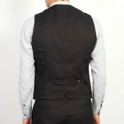 HANSEN GARMENTS DANIEL | Four Button Waistcoat | Coffee Melange -Heschung shop daniel four button waistcoat coffee melange 461441