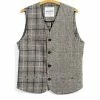 HANSEN GARMENTS DANIEL | Four Button Waistcoat | Mixed Check -Heschung shop daniel four button waistcoat mixed check 917601