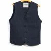 HANSEN GARMENTS DANIEL | Four Button Waistcoat | Navy Melange -Heschung shop daniel four button waistcoat navy melange 690759