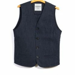 HANSEN GARMENTS DANIEL | Four Button Waistcoat | Navy Melange