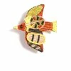 KAPITAL DOVE | 3D Embroidered Pin Badge | Orange -Heschung shop dove 3d embroidered pin badge orange kapital 216149