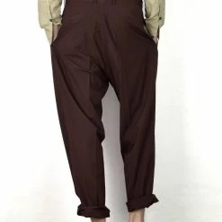 HANSEN GARMENTS EIGIL | Wide Fit Trousers | Dark Rust -Heschung shop eigil wide fit trousers dark rust 185 668759