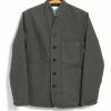 HANSEN GARMENTS ERLING | Refined Work Jacket | Green Grey -Heschung shop erling refined work jacket green grey hansen garments 371615