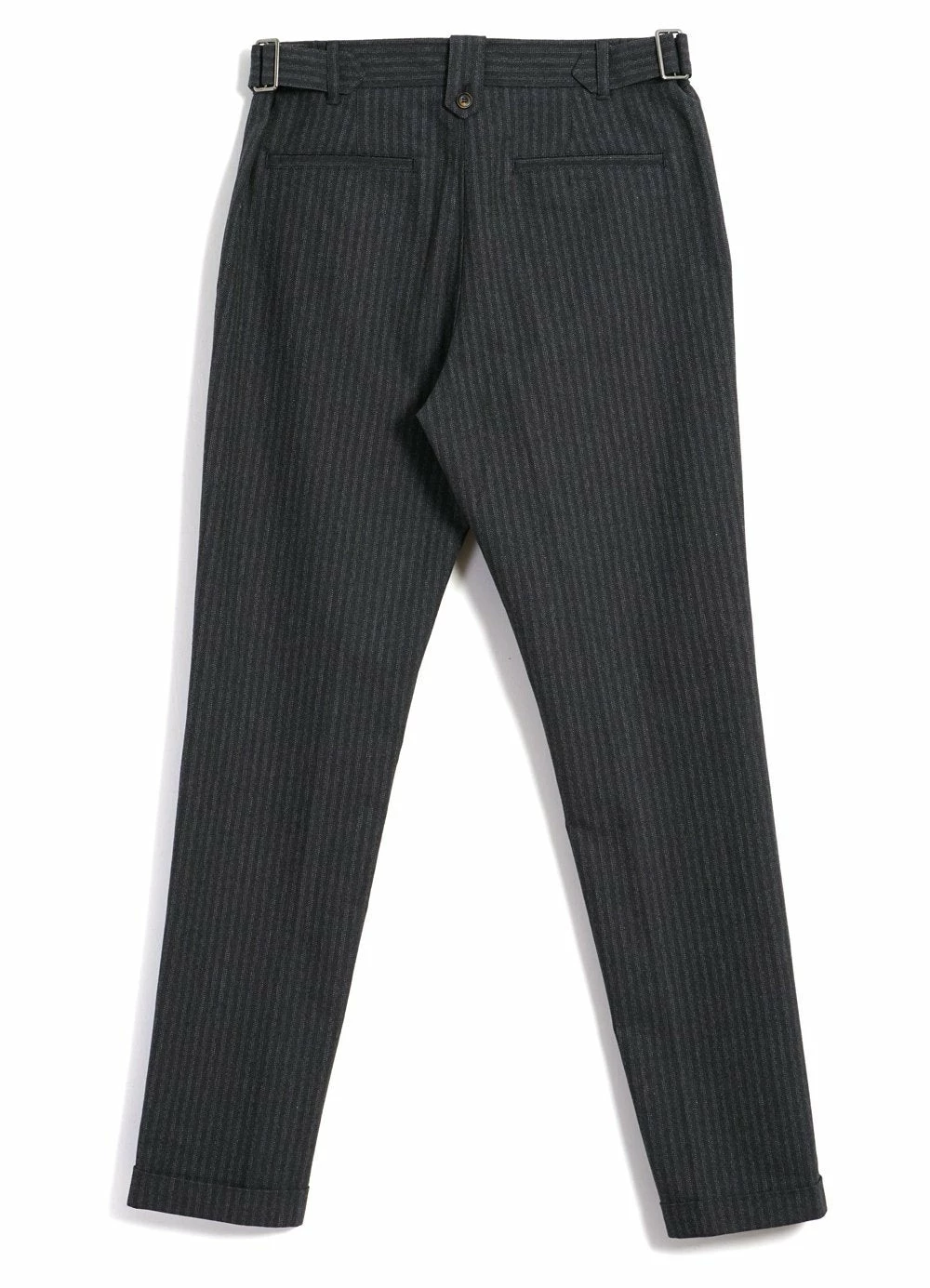HANSEN GARMENTS FINN | Side Buckle Regular Trousers | Grey Pin 6 HANSEN GARMENTS FINN | Side Buckle Regular Trousers | Grey Pin - Image 4
