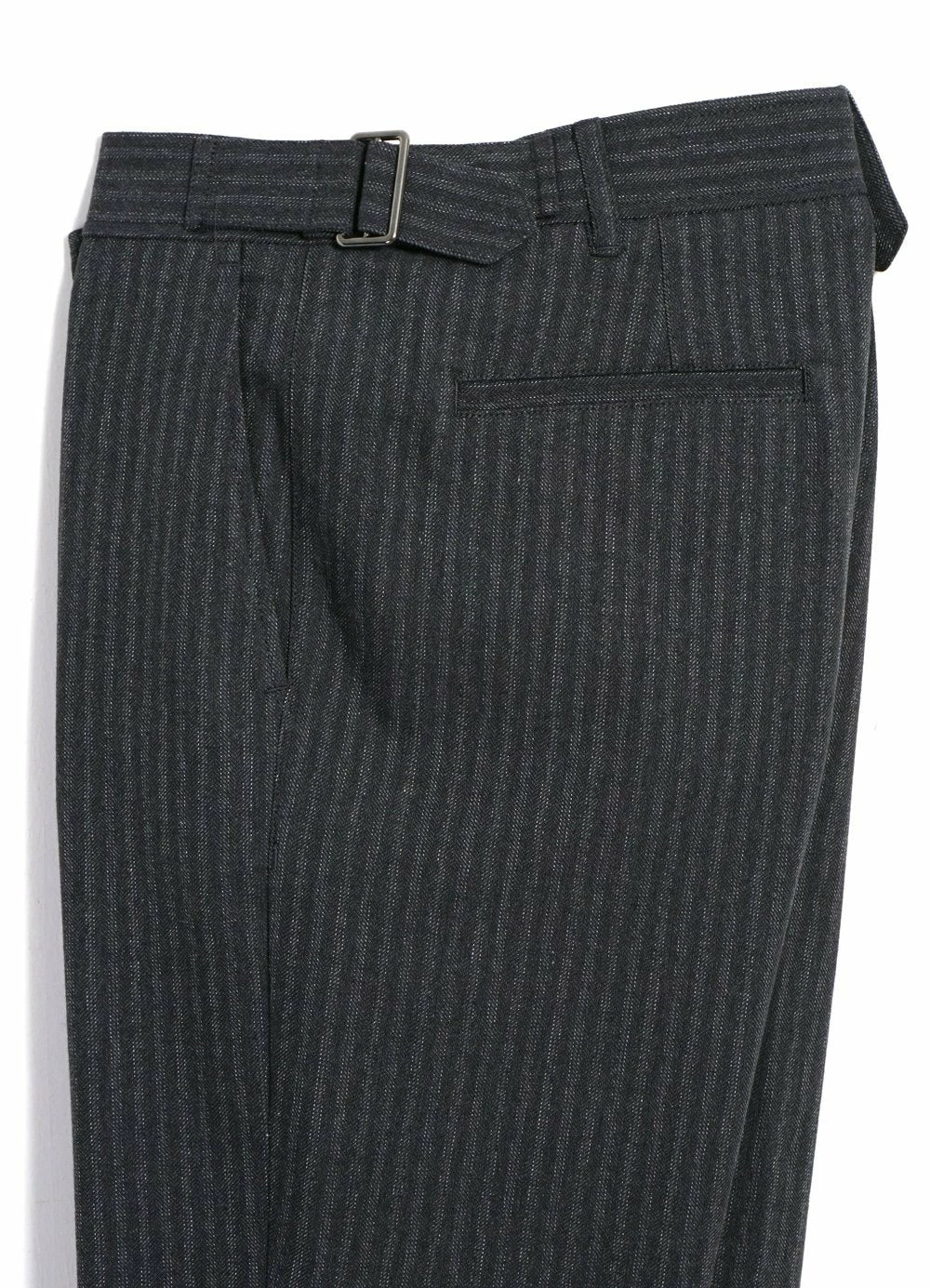 HANSEN GARMENTS FINN | Side Buckle Regular Trousers | Grey Pin 7 HANSEN GARMENTS FINN | Side Buckle Regular Trousers | Grey Pin - Image 5