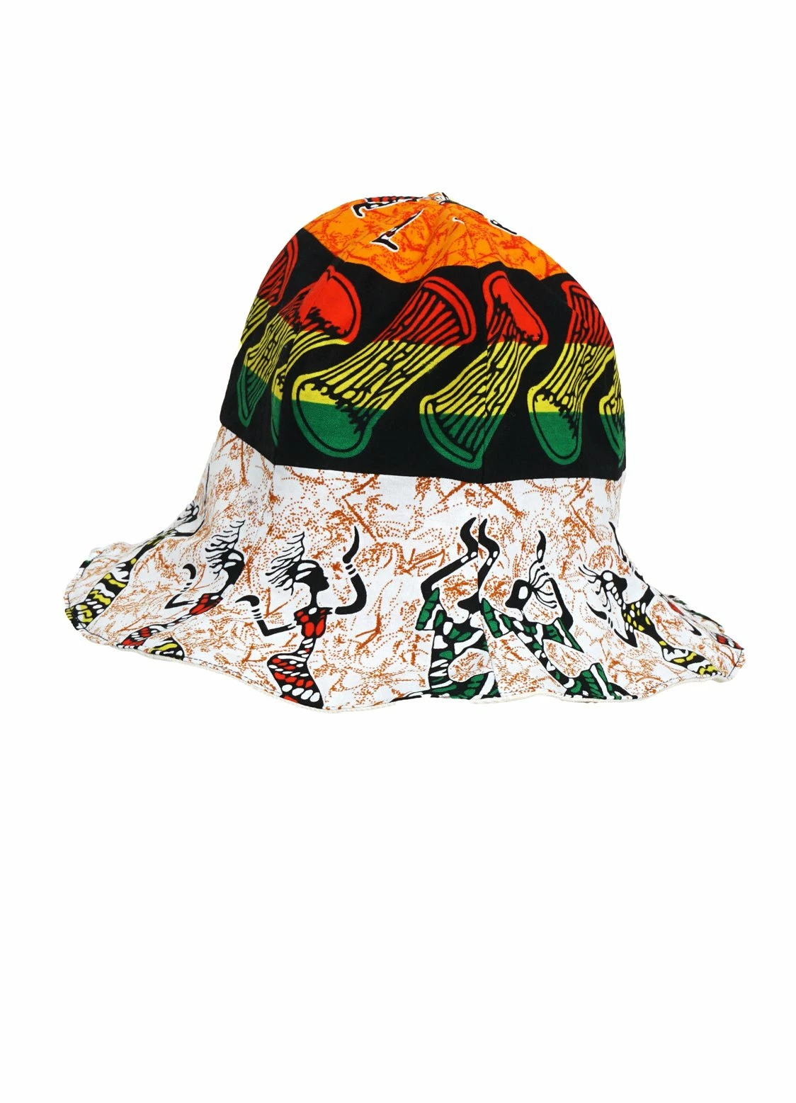 Monitaly FLOP HAT | African Wax Block Print Hat | Rasta 3 Monitaly FLOP HAT | African Wax Block Print Hat | Rasta