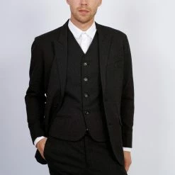 HANSEN GARMENTS FREDE | Pointed Lapel 2-Button Blazer | Slate -Heschung shop frede pointed lapel 2 button blazer slate 430 456142