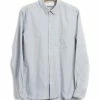 HANSEN GARMENTS HAAKON | Hidden Button Down Shirt | Silver -Heschung shop haakon hidden button down shirt silver hansen garments 255847