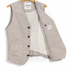 HANSEN GARMENTS HALFDAN | Classic Waistcoat | Beach 12 HANSEN GARMENTS HALFDAN | Classic Waistcoat | Beach -Heschung shop halfdan classic waistcoat beach hansen garments 312668