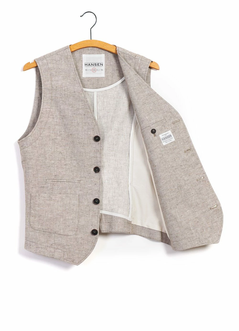 HANSEN GARMENTS HALFDAN | Classic Waistcoat | Beach 7 HANSEN GARMENTS HALFDAN | Classic Waistcoat | Beach - Image 5