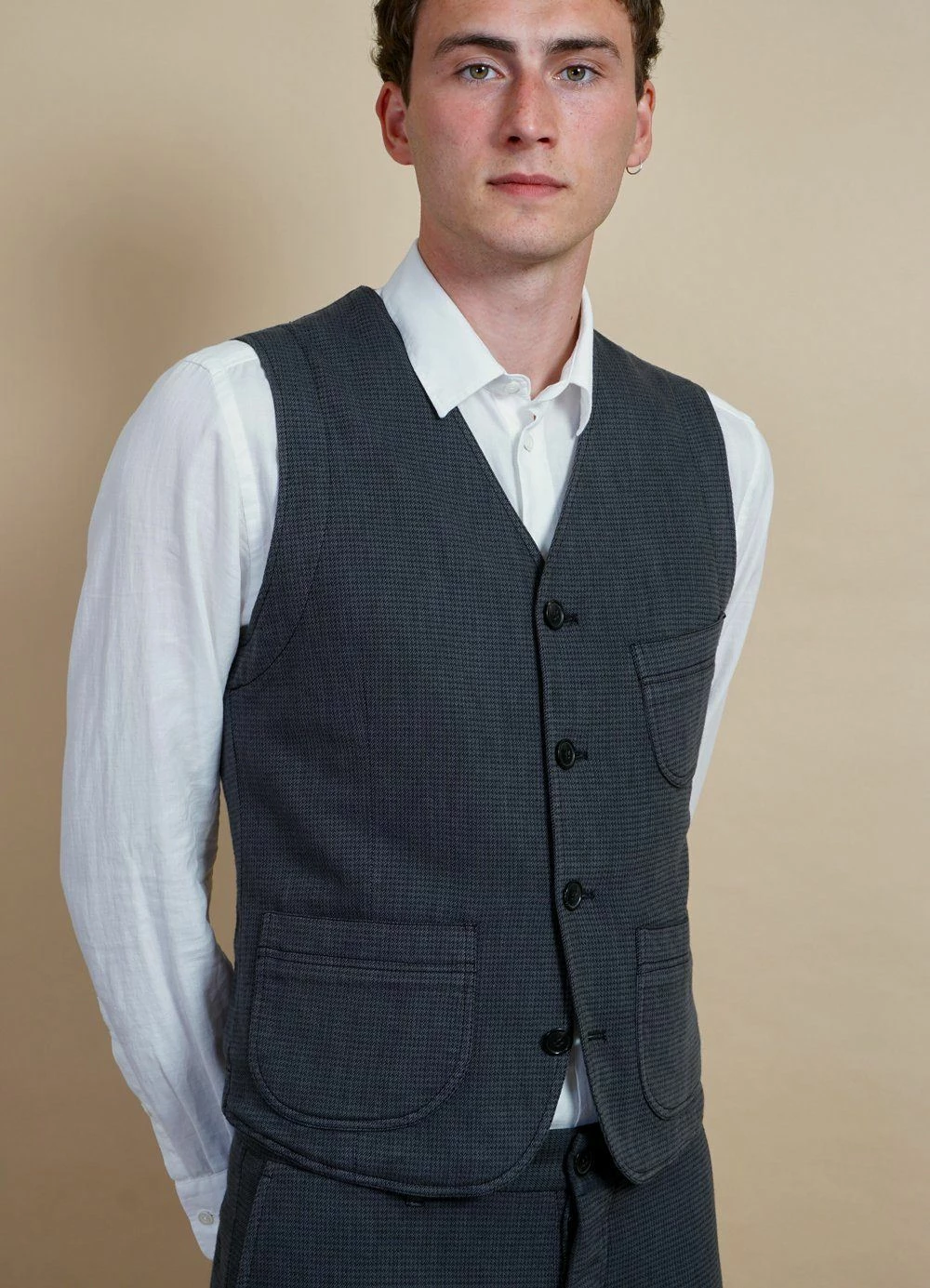 HANSEN GARMENTS HARALD | Casual Waistcoat | Elephant 4 HANSEN GARMENTS HARALD | Casual Waistcoat | Elephant - Image 2