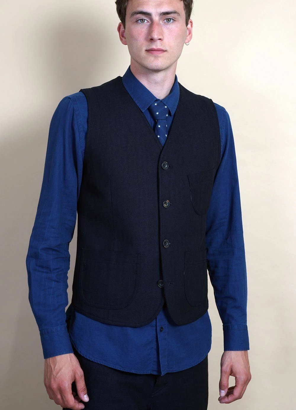 HANSEN GARMENTS HARALD | Casual Waistcoat | Indigo 6 HANSEN GARMENTS HARALD | Casual Waistcoat | Indigo - Image 4