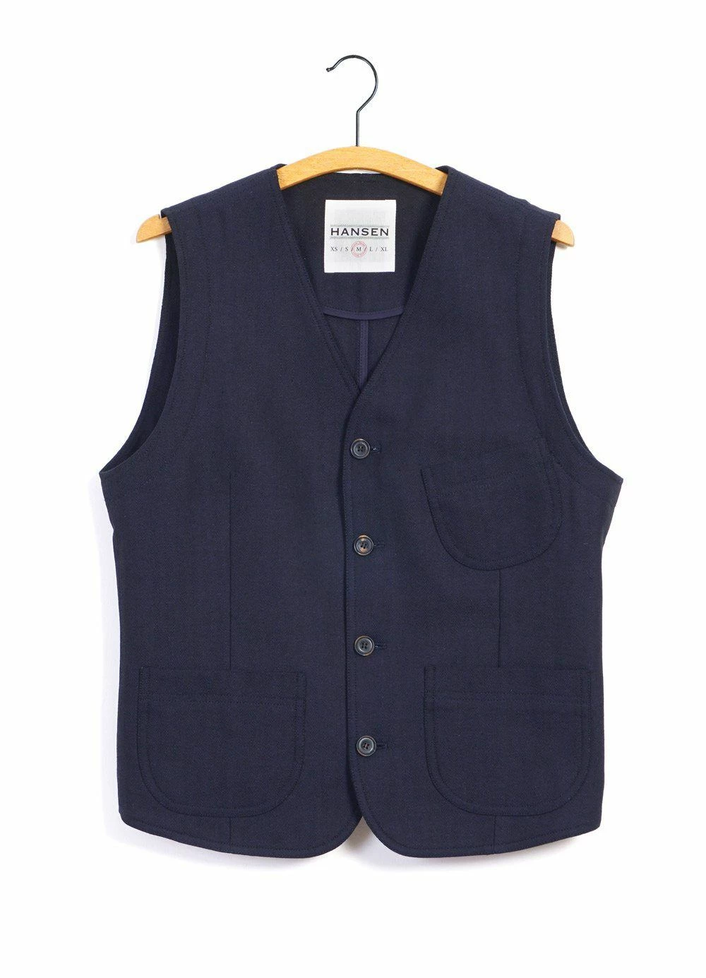 HANSEN GARMENTS HARALD | Casual Waistcoat | Indigo 3 HANSEN GARMENTS HARALD | Casual Waistcoat | Indigo