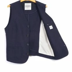 HANSEN GARMENTS HARALD | Casual Waistcoat | Indigo 11 HANSEN GARMENTS HARALD | Casual Waistcoat | Indigo -Heschung shop harald casual waistcoat indigo hansen garments 996038