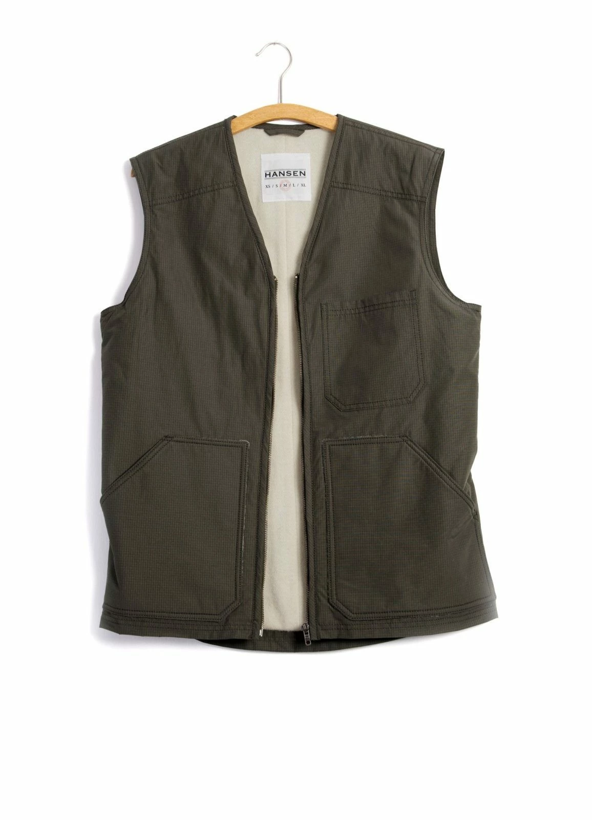 HANSEN GARMENTS HERBERT | Lined Zipper Work Waistcoat | Tech Army 5 HANSEN GARMENTS HERBERT | Lined Zipper Work Waistcoat | Tech Army - Image 3