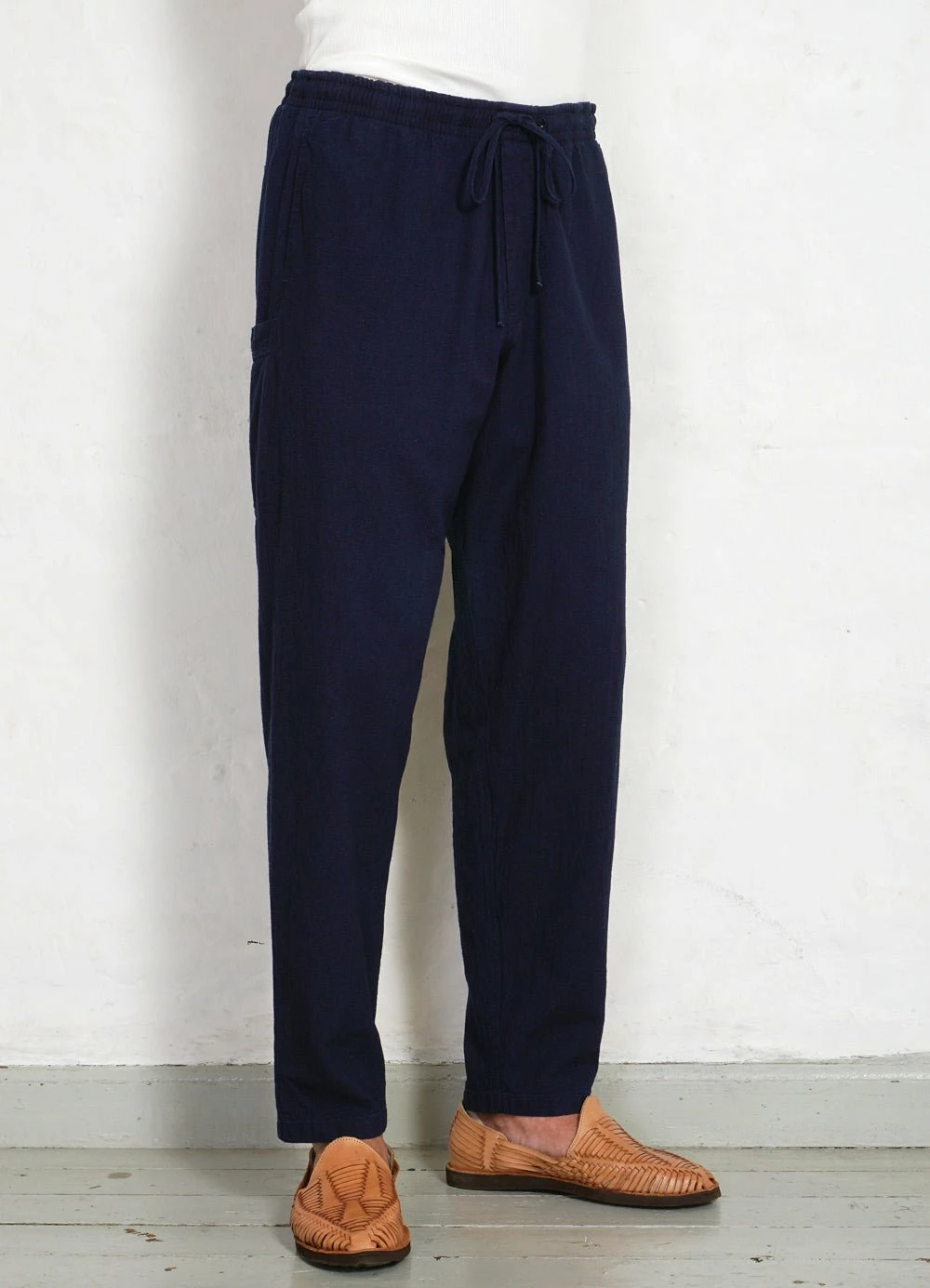 HANSEN GARMENTS JACK | Casual Drawstring Pants | Waffle Indigo 6 HANSEN GARMENTS JACK | Casual Drawstring Pants | Waffle Indigo - Image 4