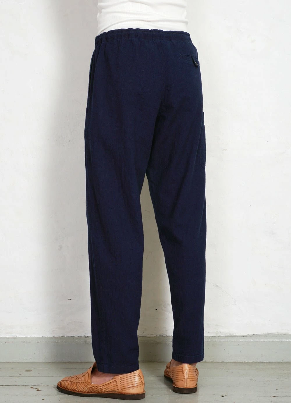 HANSEN GARMENTS JACK | Casual Drawstring Pants | Waffle Indigo 7 HANSEN GARMENTS JACK | Casual Drawstring Pants | Waffle Indigo - Image 5