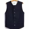 HANSEN GARMENTS KAJ | Casual Waistcoat | Black Indigo 2 HANSEN GARMENTS KAJ | Casual Waistcoat | Black Indigo -Heschung shop kaj casual waistcoat black indigo hansen garments 350462