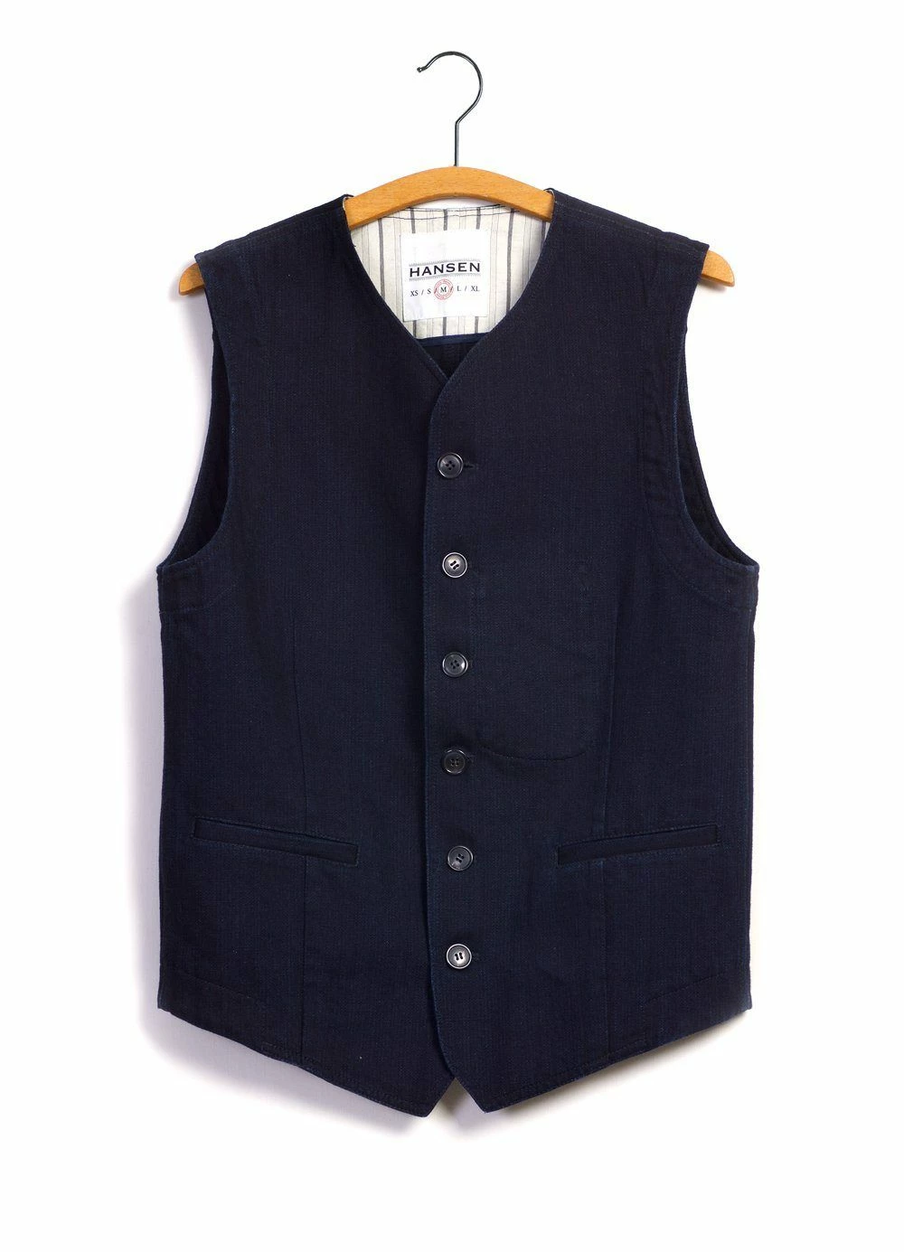 HANSEN GARMENTS KAJ | Casual Waistcoat | Black Indigo 3 HANSEN GARMENTS KAJ | Casual Waistcoat | Black Indigo