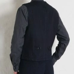 HANSEN GARMENTS KAJ | Casual Waistcoat | Black Indigo 8 HANSEN GARMENTS KAJ | Casual Waistcoat | Black Indigo -Heschung shop kaj casual waistcoat black indigo hansen garments 410214
